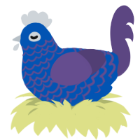 Des - Subject 202, a ultramarine and overcast chicken with a lace pattern