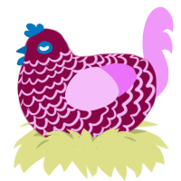 (unnamed), a maroon and lavender chicken with a lace pattern