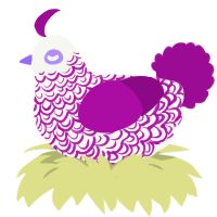 (unnamed), a white and plum chicken with a double-lace pattern