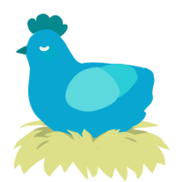 (unnamed), a cerulean and aqua chicken