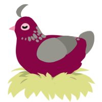 Speck, a maroon and ash chicken with a neck-speckle pattern