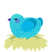 小河, a aqua and cerulean chicken with a lace pattern