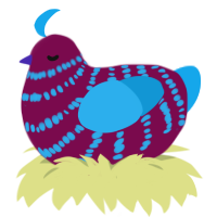 A wine and sky chicken with a bar pattern
