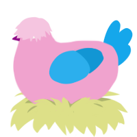 A pink and sky chicken