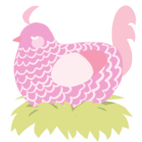 (unnamed), a pink and rose chicken with a lace pattern