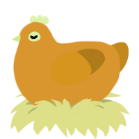 A orange and ochre chicken