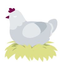 A mist chicken with a head pattern