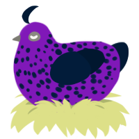 (unnamed), a violet and tumblr chicken with a speckle pattern