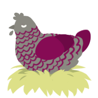 Ash Baby, a ash and wine chicken with a lace pattern