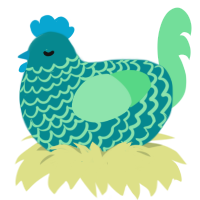 A teal and spring chicken with a lace pattern