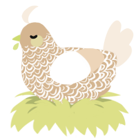 A beige and cream chicken with a double-lace pattern