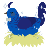 AY1344, a ultramarine and navy chicken with a half-lace pattern