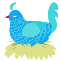 (unnamed), a sky and aqua chicken with a lace pattern