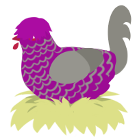 A plum and ash chicken with a lace pattern