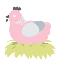 (unnamed), a rose and mist chicken with a neck-speckle pattern