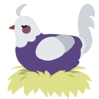 A overcast and mist chicken with a head pattern