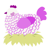 A white and orchid chicken with a lace pattern