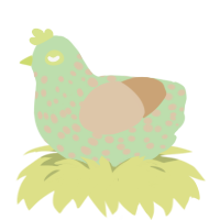 viruela, a gluppy and beige chicken with a speckle pattern