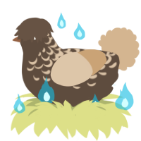 Treble, a bark and beige chicken with a half-lace pattern