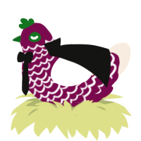 A wine and cream chicken with a lace pattern