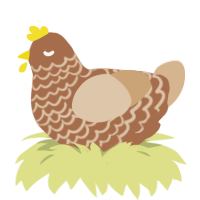 A brown and beige chicken with a lace pattern