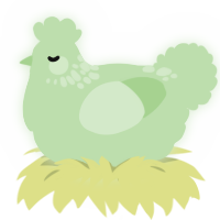 A gluppy chicken with a neck-speckle pattern