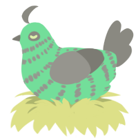 A spring and ash chicken with a bar pattern