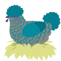 A ash and sea chicken with a lace pattern