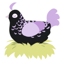 (unnamed), a sable and orchid chicken with a half-lace pattern
