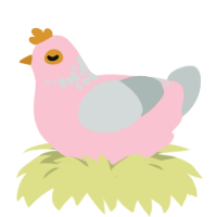 Orange December, a rose and silver chicken with a neck-speckle pattern