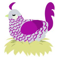 A mist and plum chicken with a lace pattern
