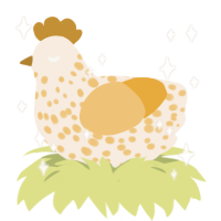A cream and honey chicken with a speckle pattern