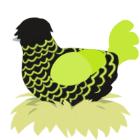 monster energy gun, a sable and lime chicken with a lace pattern