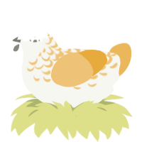 A white and honey chicken with a half-lace pattern