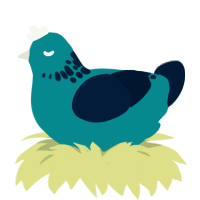 tbn, a teal and tumblr chicken with a neck-speckle pattern