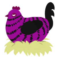 (unnamed), a plum and black chicken with a bar pattern