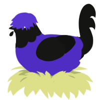 (unnamed), a indigo and black chicken with a head pattern
