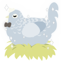 A mist chicken with a half-lace pattern