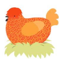 Pinion, a cerulean and ultramarine chicken with a double-lace pattern