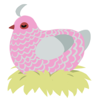 (unnamed), a pink and silver chicken with a lace pattern