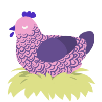 A pink and overcast chicken with a double-lace pattern