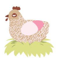 A beige and rose chicken with a double-lace pattern