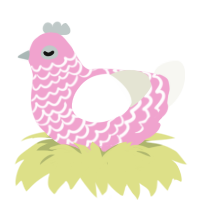 (unnamed), a pink and white chicken with a lace pattern
