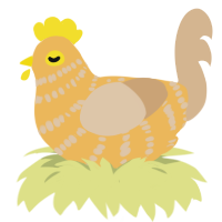 (unnamed), a honey and beige chicken with a bar pattern