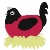 Hua Cheng, a crimson and black chicken with a head pattern
