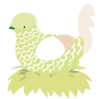 A lemon and cream chicken with a lace pattern