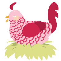 Strawberry Sundae, a rose and crimson chicken with a lace pattern