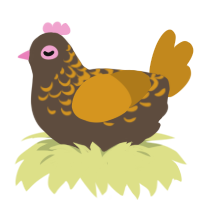 (unnamed), a bark and ochre chicken with a half-lace pattern