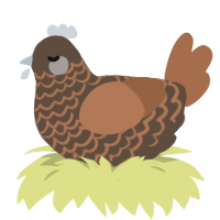 scare, a bark and brown chicken with a lace pattern