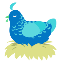 unnamed, a sapphire and aqua chicken with a half-lace pattern